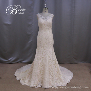 French Lace Slim Mermaid Bridal Gown Beading